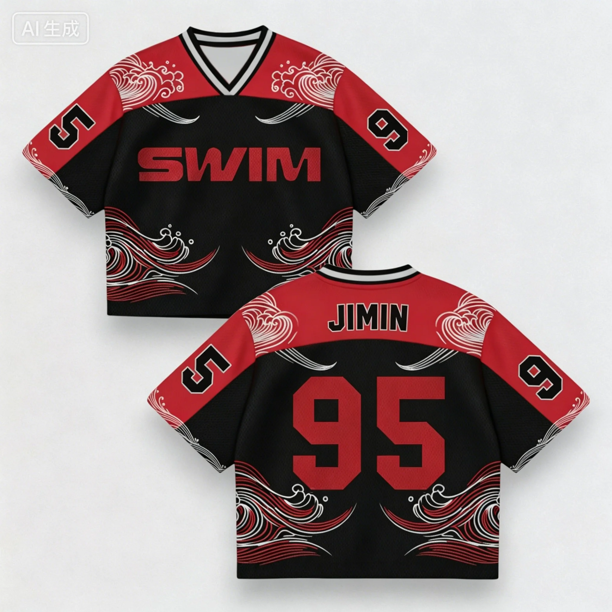 2026 SWIM Unisex Jersey Y2K Fashionable Streetwear Top V-Neck Loose Short Sleeved Gift For Arm Summer Men'S And Women'S T-Shirt