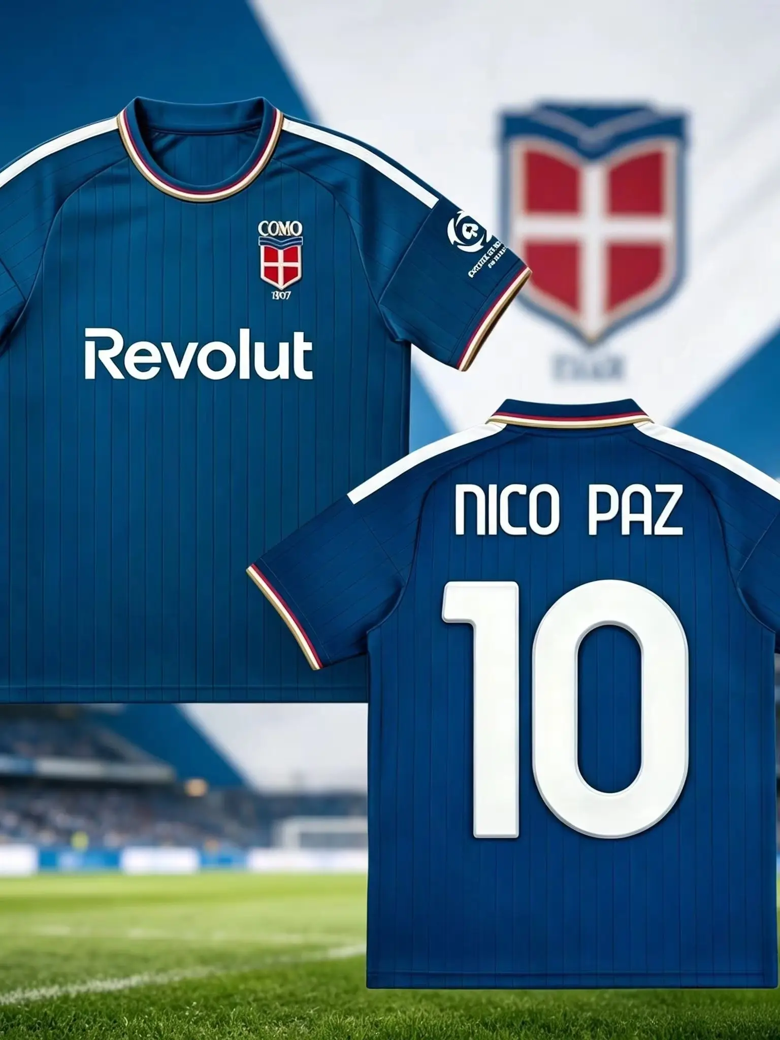 26-27 Season Como Football Jersey Shirt, Nico Paz #10 Jersey Tshirt, Men Summer Training Breathable Quick Drying Sweatshirt