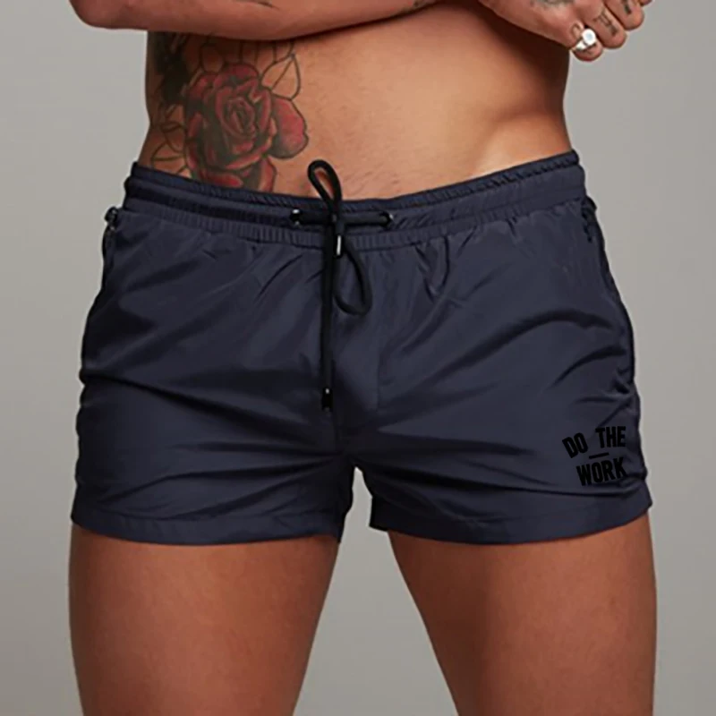 Men's Swimsuit Swim Shorts Summer Casual Beach Board Shorts for Men Quick Dry Running Surf Fitness Gym Shorts Zipper Pocket