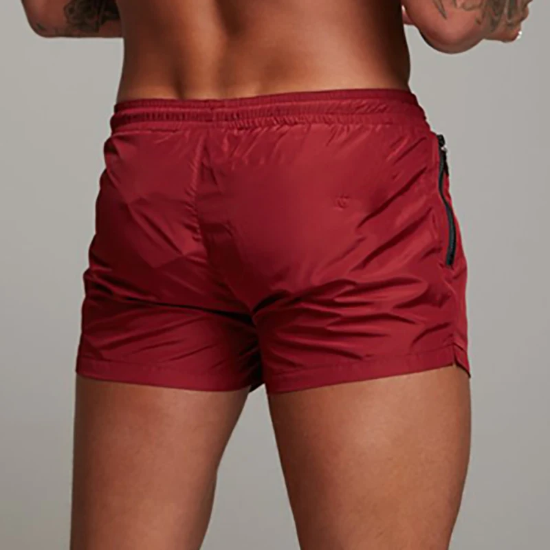 Men's Swimsuit Swim Shorts Summer Casual Beach Board Shorts for Men Quick Dry Running Surf Fitness Gym Shorts Zipper Pocket