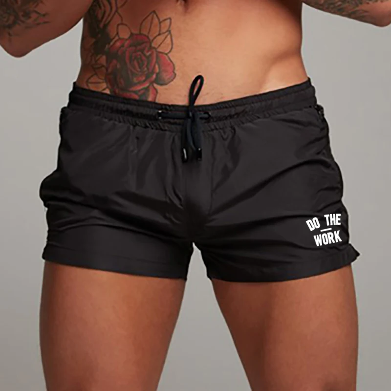 Men's Swimsuit Swim Shorts Summer Casual Beach Board Shorts for Men Quick Dry Running Surf Fitness Gym Shorts Zipper Pocket