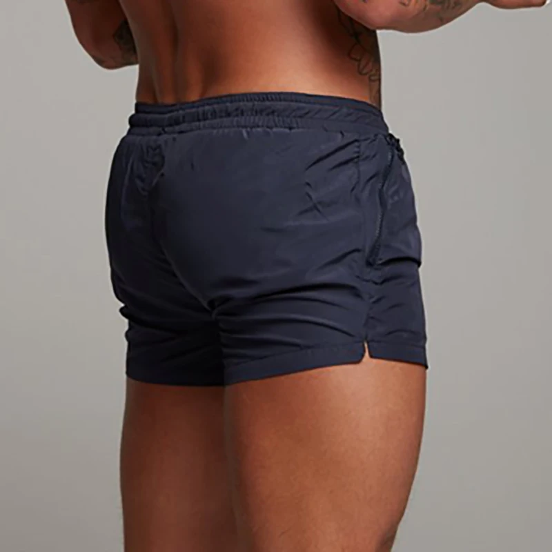 Men's Swimsuit Swim Shorts Summer Casual Beach Board Shorts for Men Quick Dry Running Surf Fitness Gym Shorts Zipper Pocket