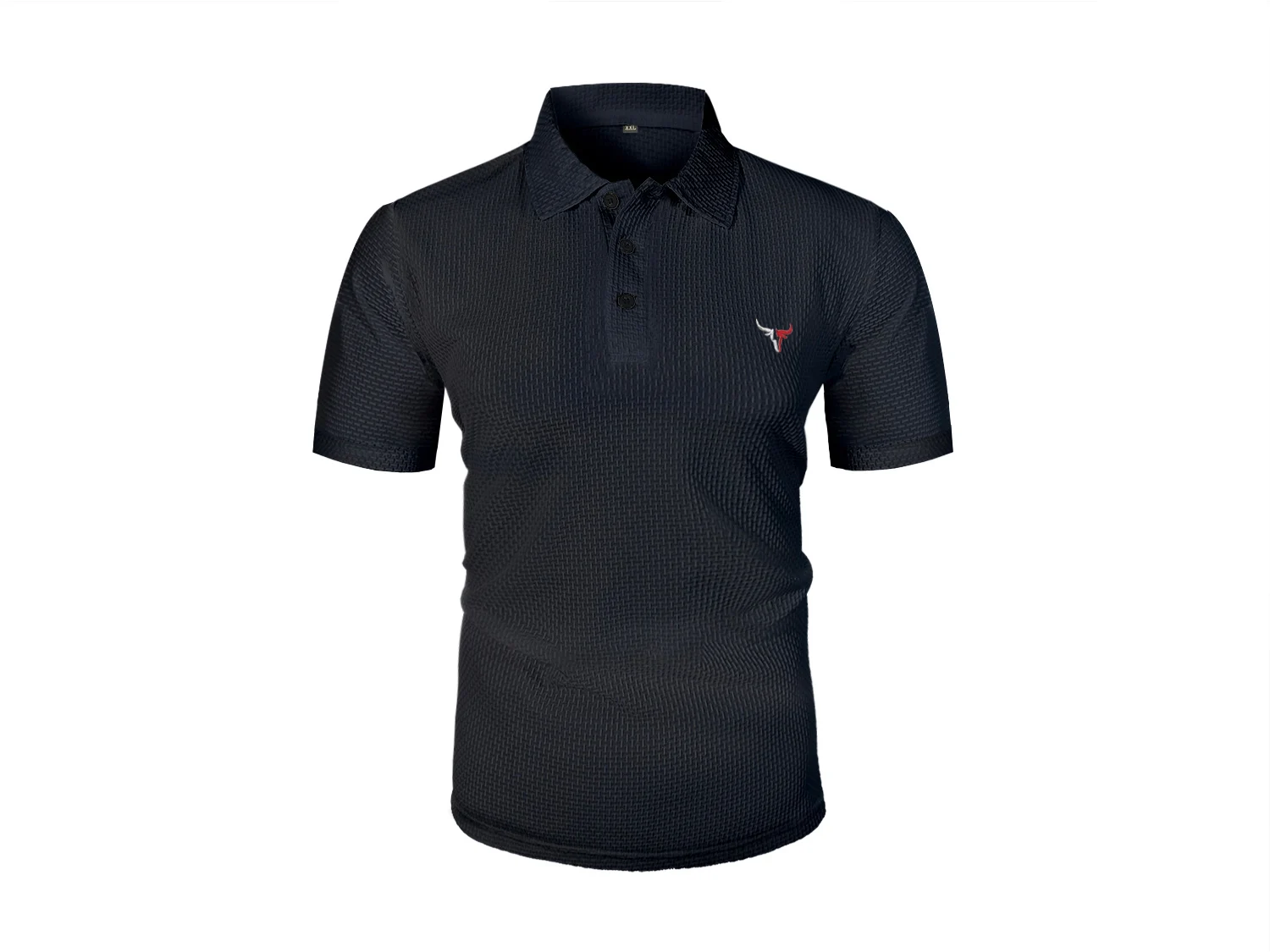 Summer ice silk lapel men's short-sleeved T-shirt, men's top