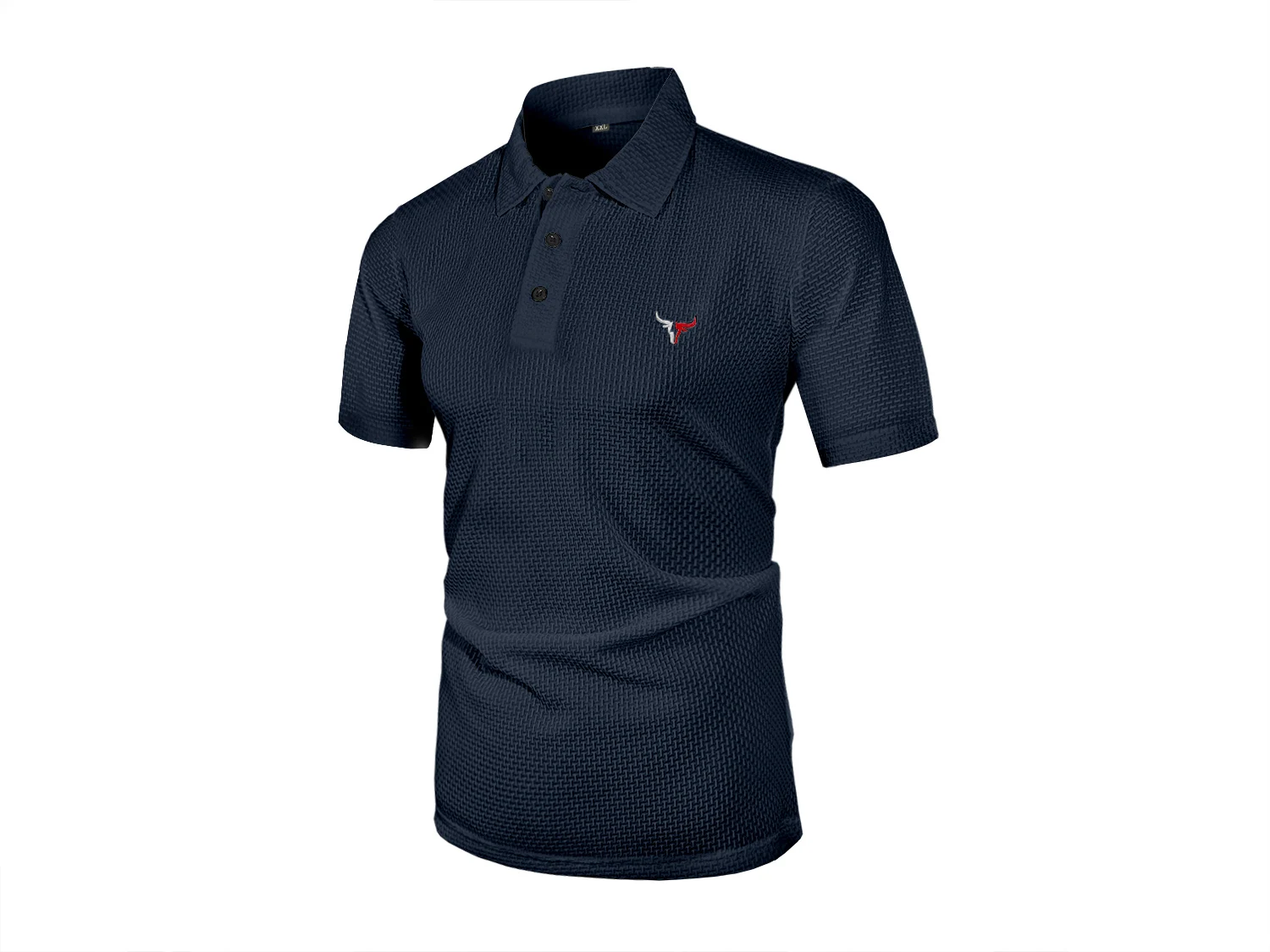 Summer ice silk lapel men's short-sleeved T-shirt, men's top