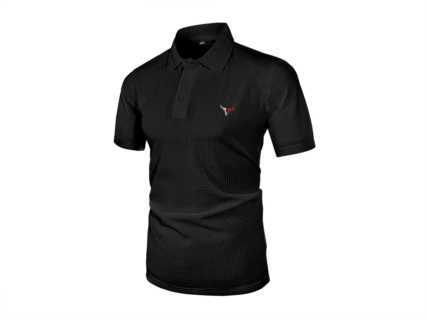 Summer ice silk lapel men's short-sleeved T-shirt, men's top
