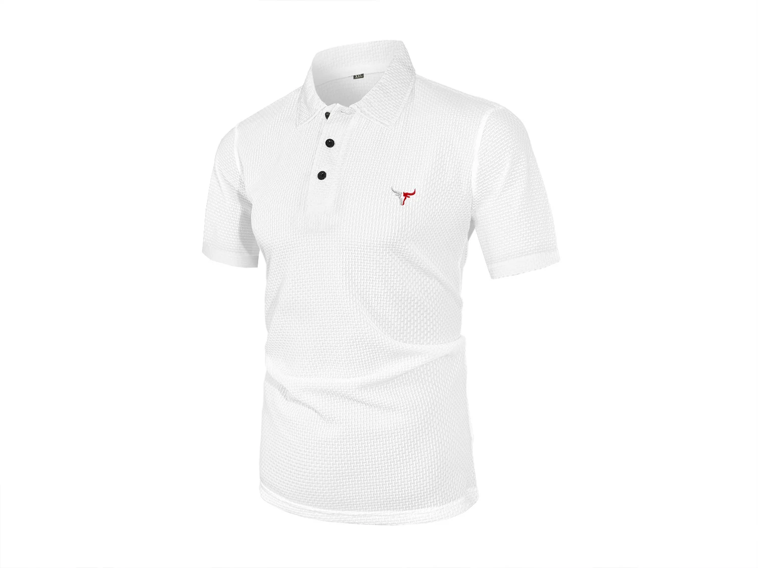 Summer ice silk lapel men's short-sleeved T-shirt, men's top
