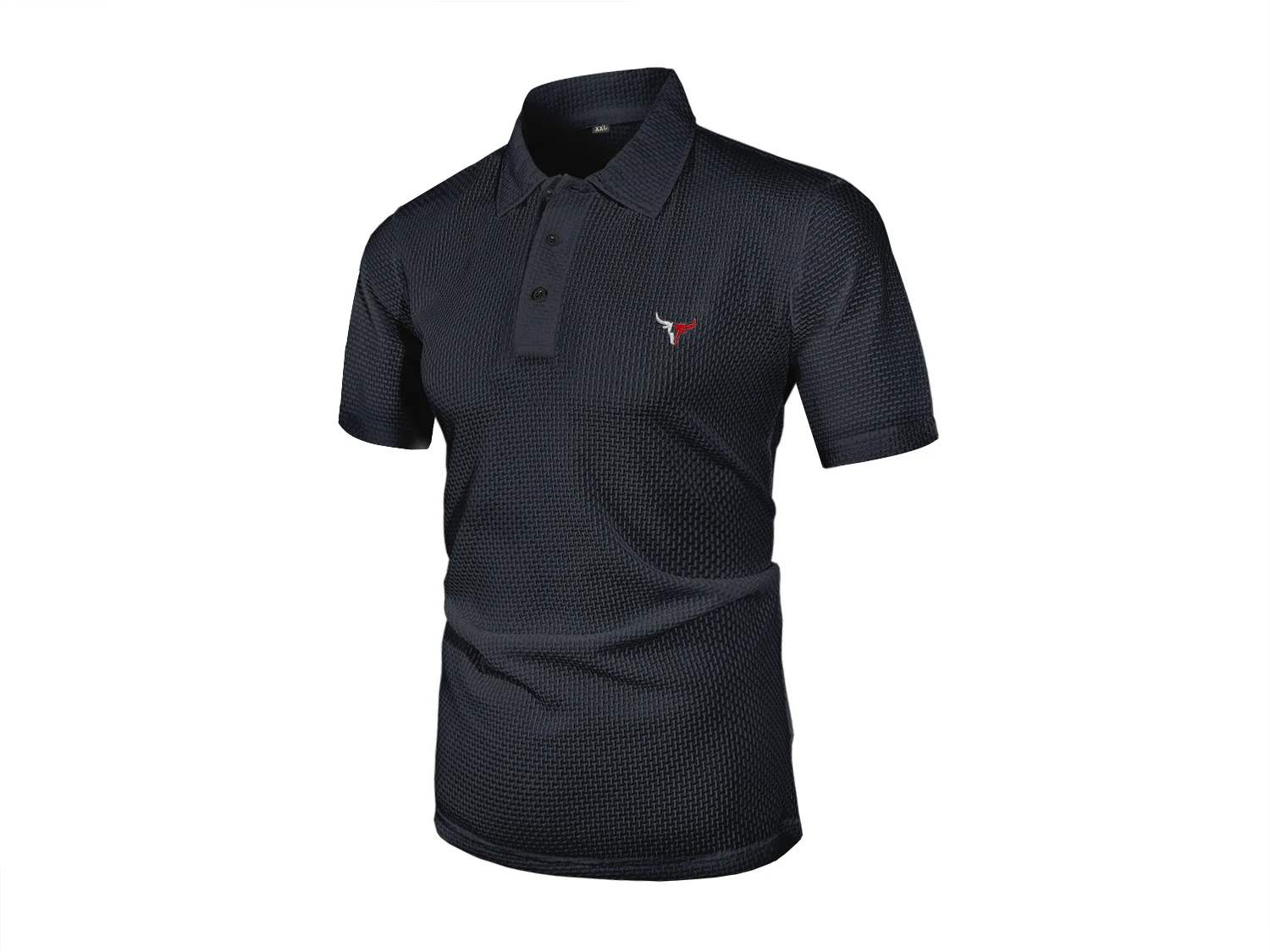 Summer ice silk lapel men's short-sleeved T-shirt, men's top