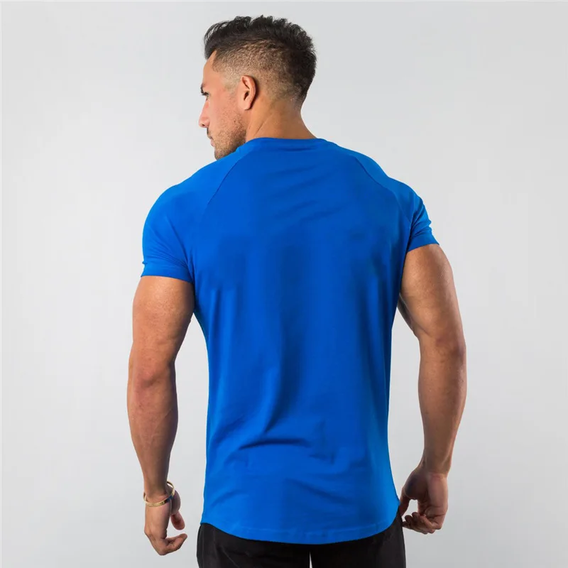 Men's Summer Skinny Casual T-Shirt Short Sleeve Tee Male Gym Fitness Sport Cotton Tops Man Running Workouts Sweatshirt Clothing