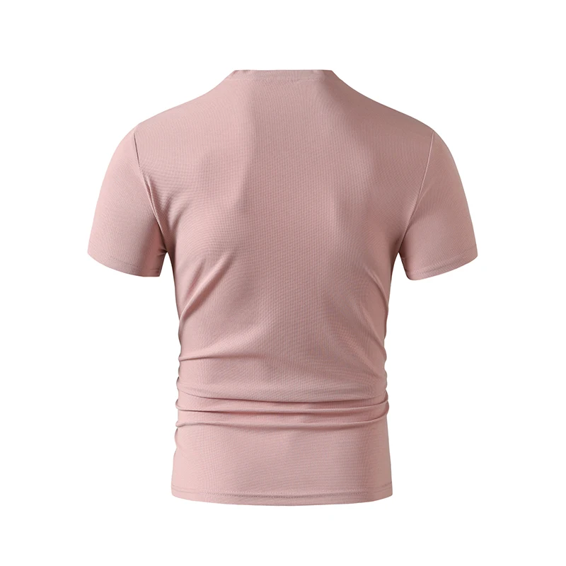 2026 New Men's Casual Fashion Simple V-neck Short Sleeved T-shirt Summer Comfortable Breathable Versatile Top