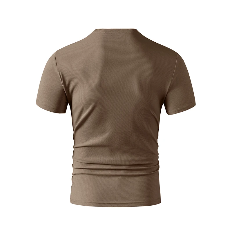 2026 New Men's Casual Fashion Simple V-neck Short Sleeved T-shirt Summer Comfortable Breathable Versatile Top