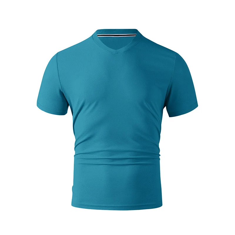 2026 New Men's Casual Fashion Simple V-neck Short Sleeved T-shirt Summer Comfortable Breathable Versatile Top