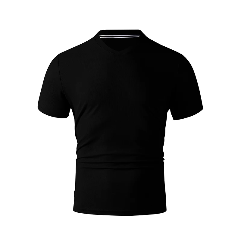 2026 New Men's Casual Fashion Simple V-neck Short Sleeved T-shirt Summer Comfortable Breathable Versatile Top
