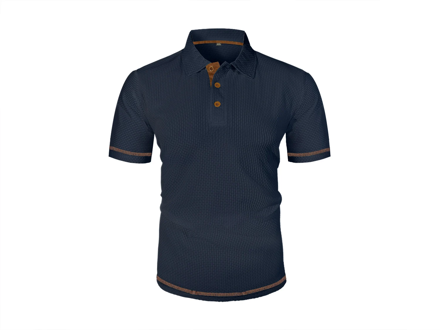 Summer ice silk lapel men's short-sleeved T-shirt men's clothing top