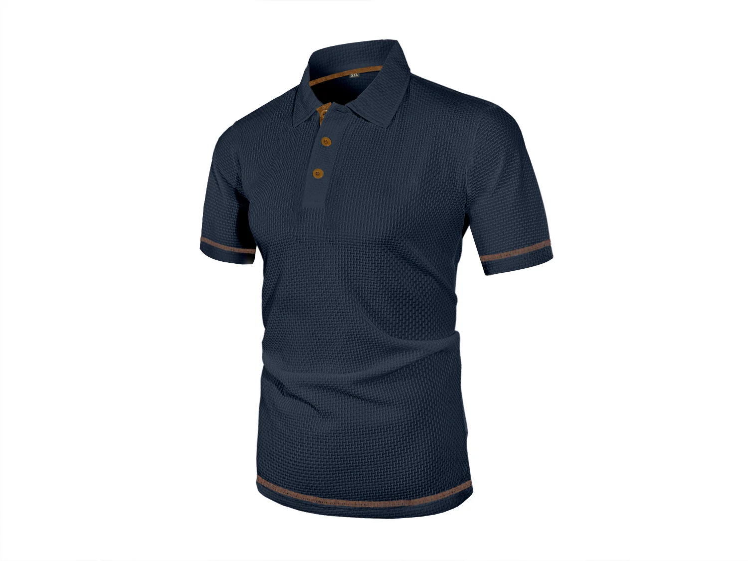 Summer ice silk lapel men's short-sleeved T-shirt men's clothing top