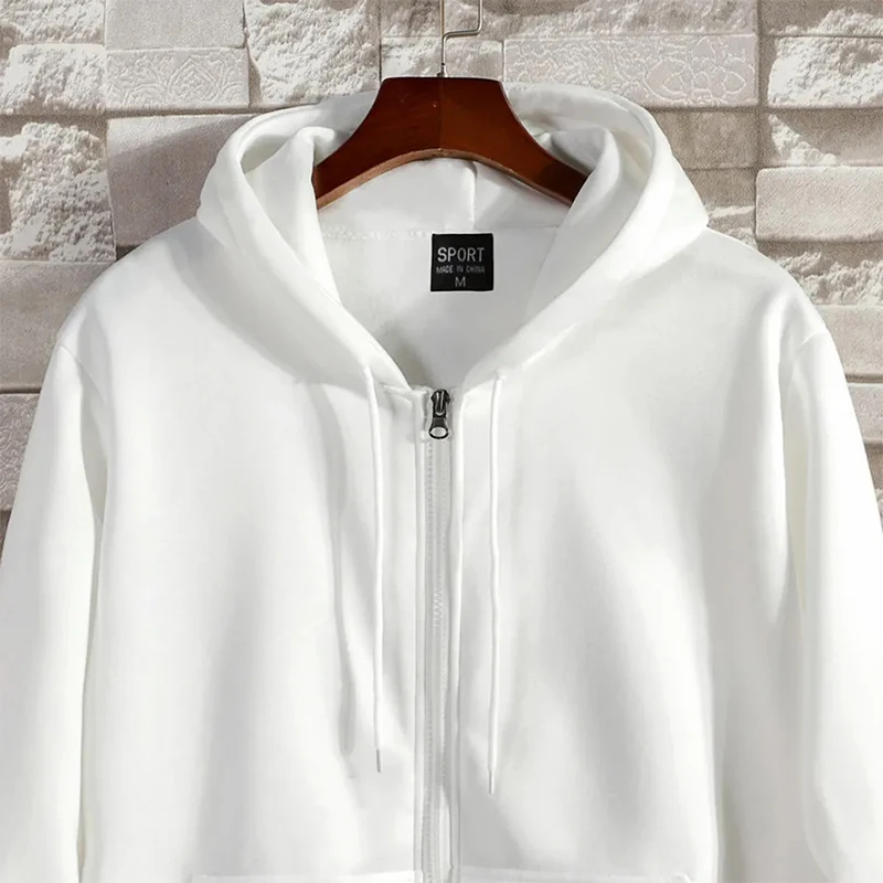 Zipper Hoodies Autumn Winter Men's New Long Sleeve Hooded Sweatshirt Fashion Casual Male Outfit Sportwear Loose Fit Clothes