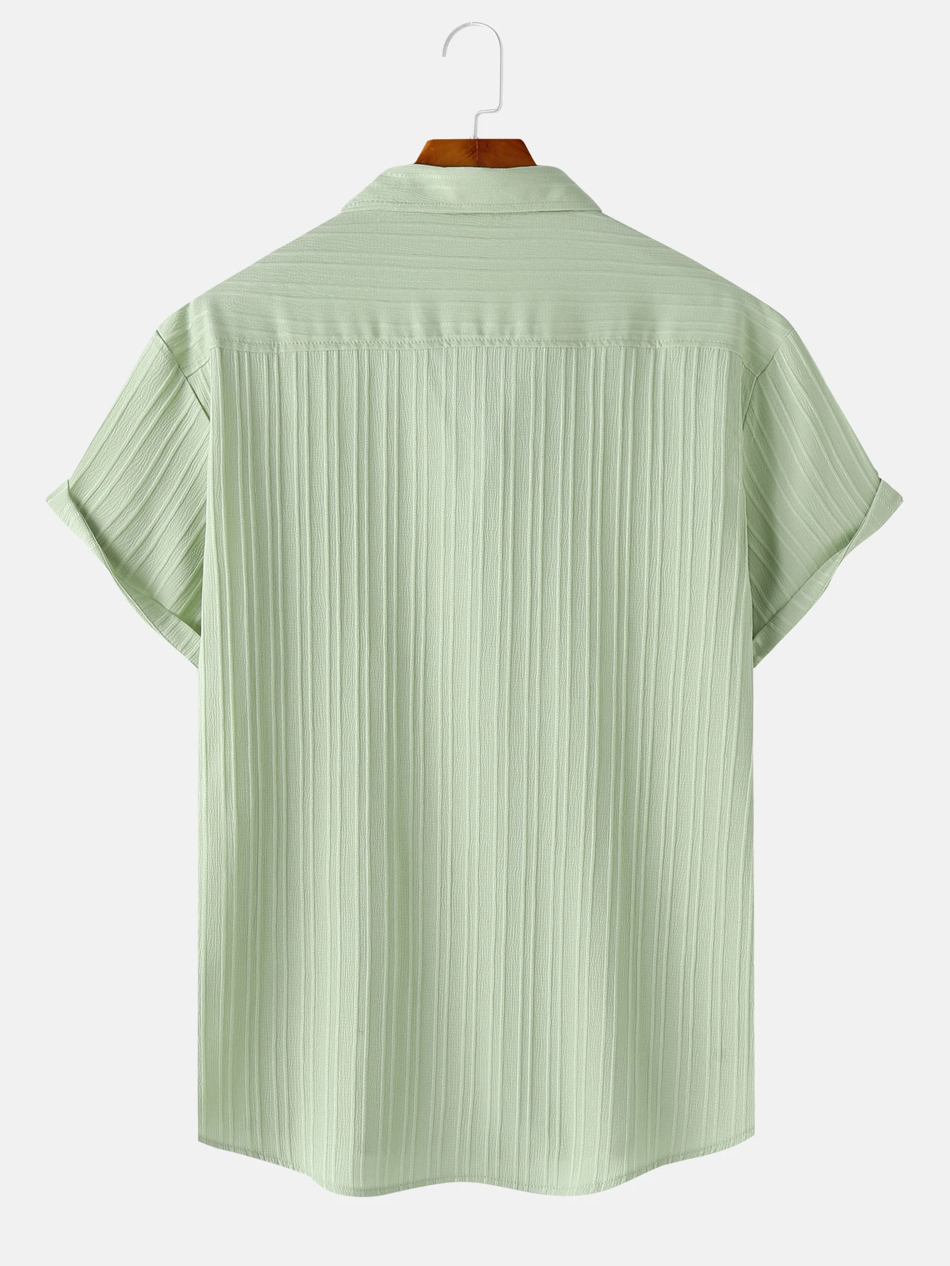 Men's Comfortable Shirt Summer Beach Men's Shirt Men's Short Sleeve Shirts Solid Color Casual Short Sleeve Shirt
