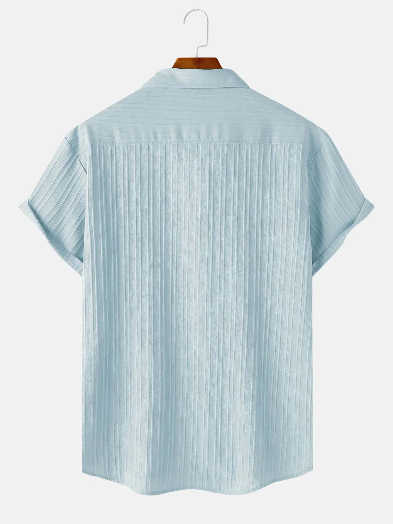 Men's Comfortable Shirt Summer Beach Men's Shirt Men's Short Sleeve Shirts Solid Color Casual Short Sleeve Shirt