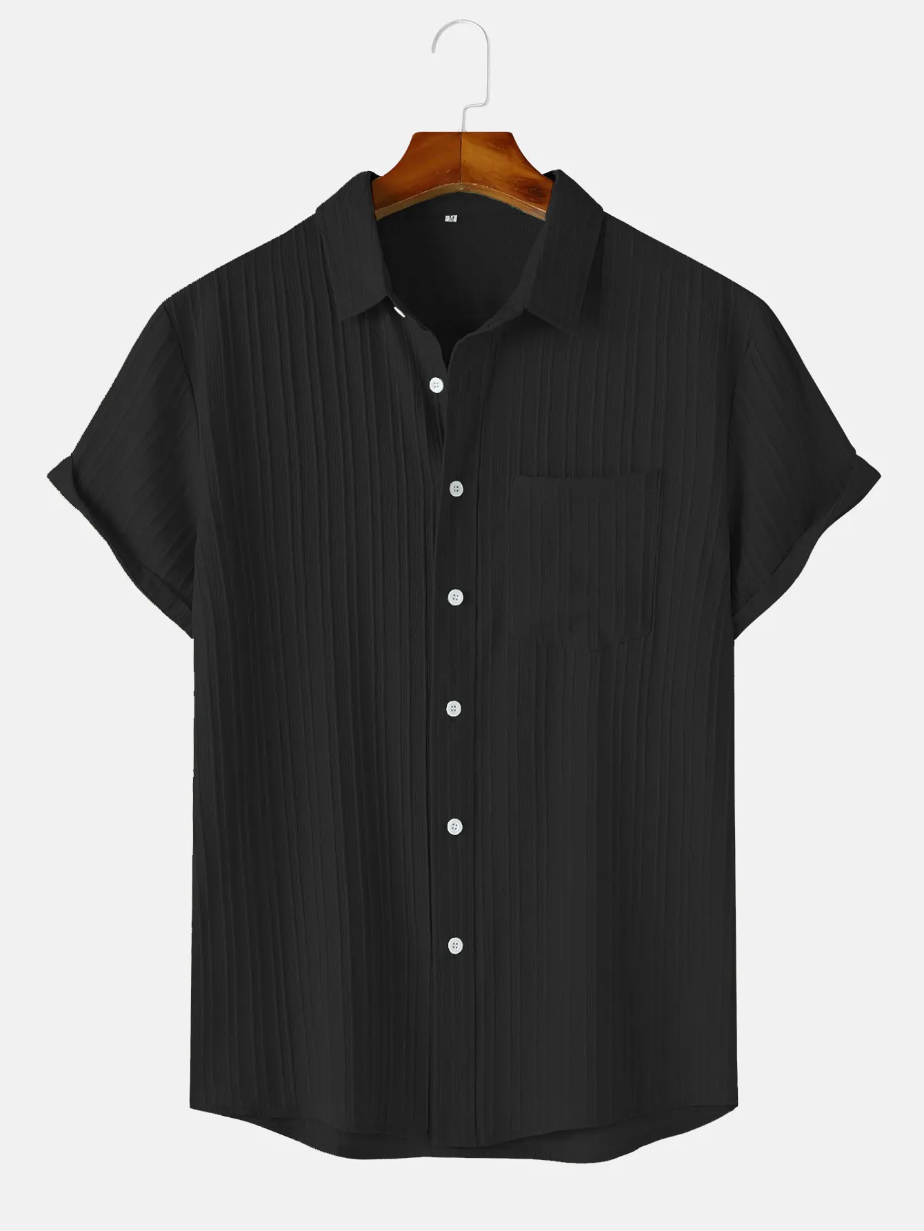 Men's Comfortable Shirt Summer Beach Men's Shirt Men's Short Sleeve Shirts Solid Color Casual Short Sleeve Shirt