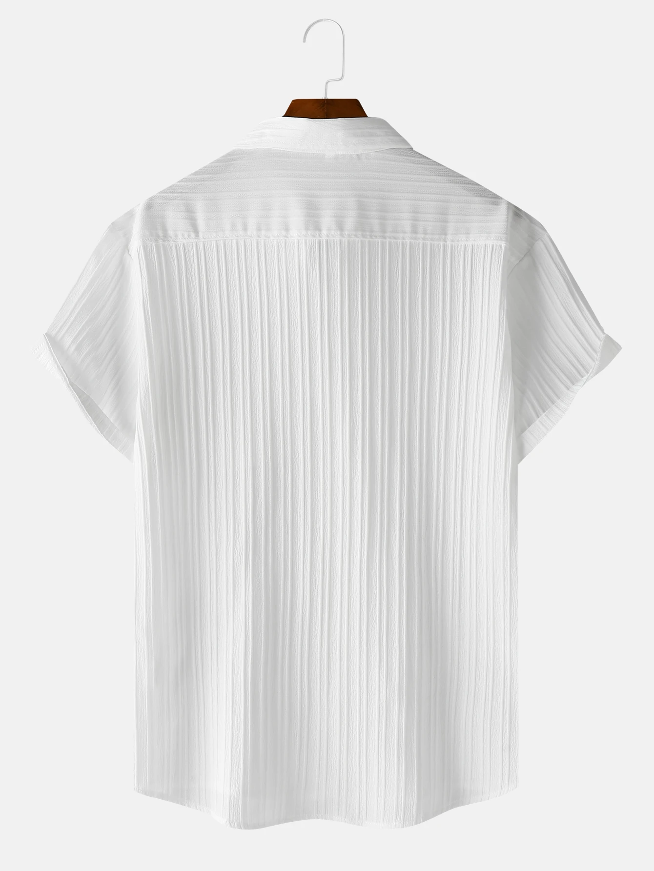 Men's Comfortable Shirt Summer Beach Men's Shirt Men's Short Sleeve Shirts Solid Color Casual Short Sleeve Shirt
