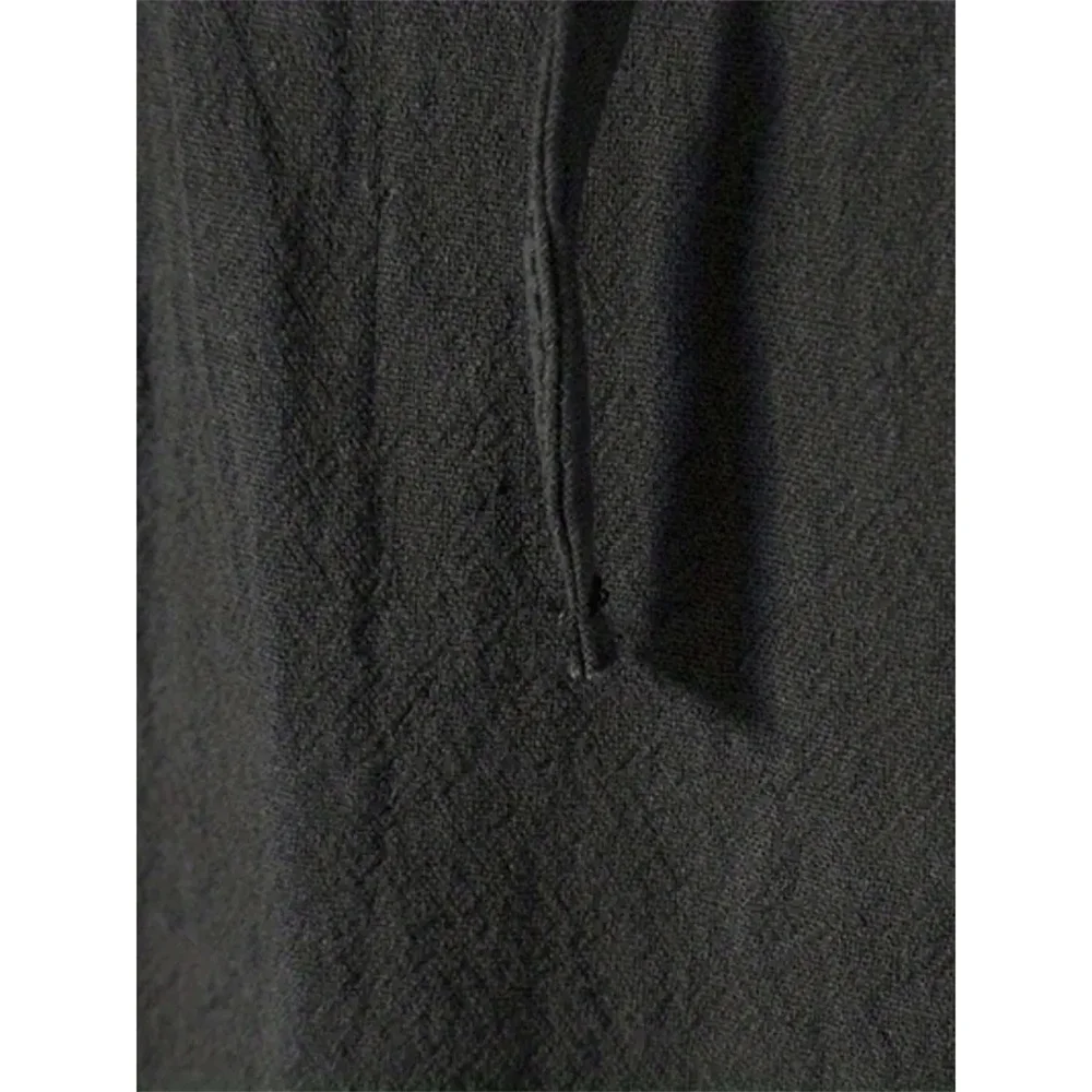 Men's Retro Shirt Short Sleeve Cotton Linen Lightweight Breathable Solid Color Fashion Tops Pirate V-neck Male Stylish Shirs