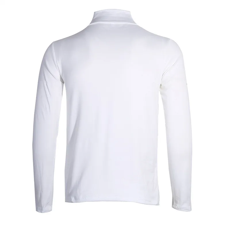 Fashion Men's Casual Slim Fit Basic Turtleneck High Collar Pullover Male Autumn Spring Thin Tops Basic Bottoming Plain T-shirt