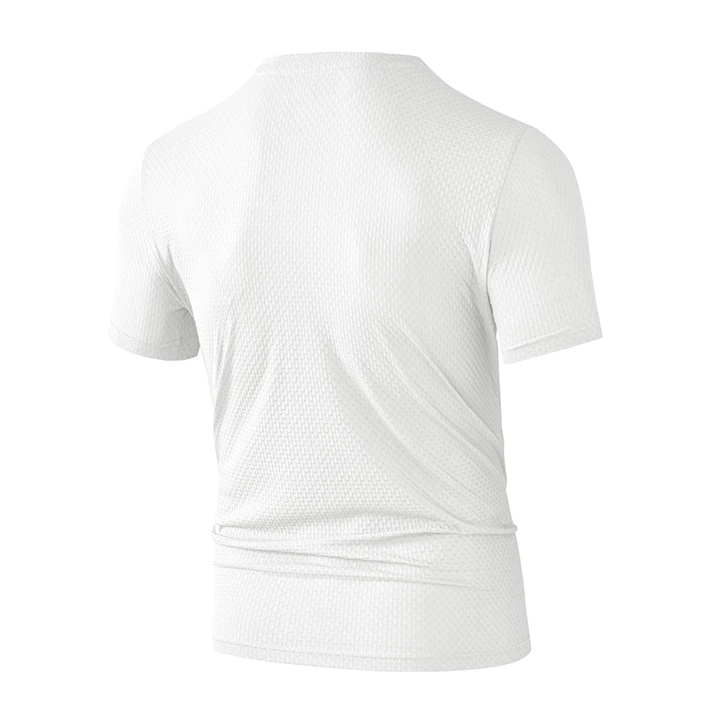 Fashion Men's Business Casual Ice Silk T-Shirt V Neck Short Sleeve Khaki Daily Work Wear
