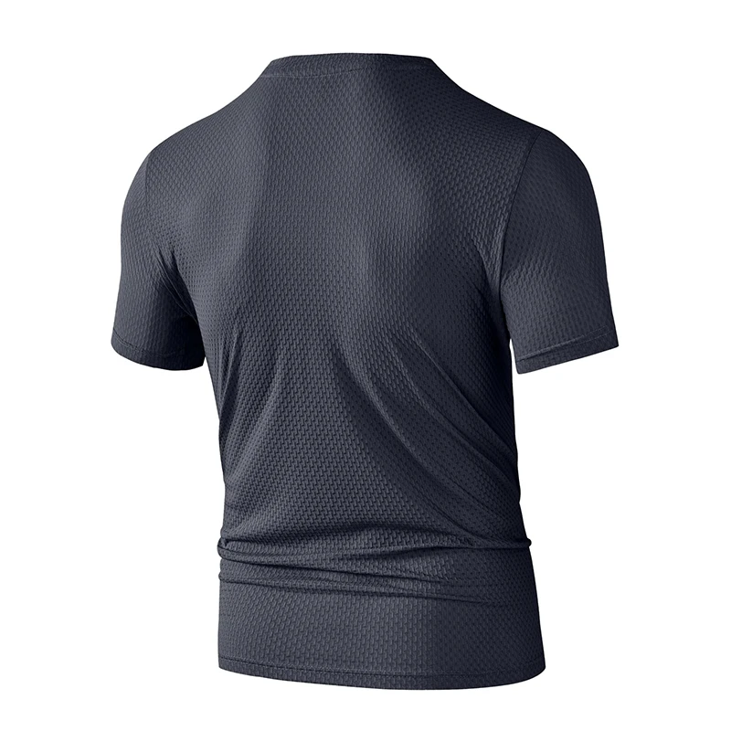 Fashion Men's Business Casual Ice Silk T-Shirt V Neck Short Sleeve Khaki Daily Work Wear
