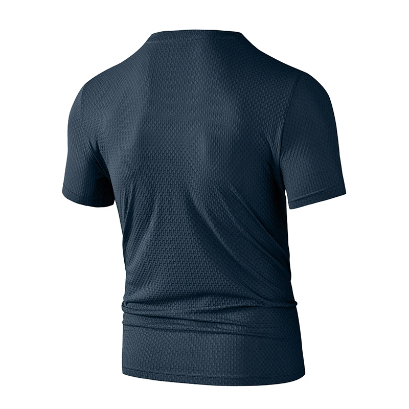Fashion Men's Business Casual Ice Silk T-Shirt V Neck Short Sleeve Khaki Daily Work Wear