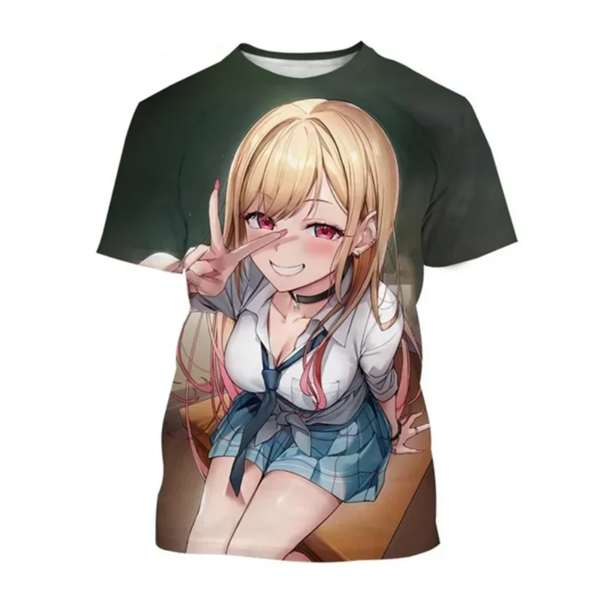 Trendy Men's 3D Personalized T-shirt Japanese Kitagawa Shinrikyo Girls' Printed 3D Pattern Breathable Summer Short Sleeve