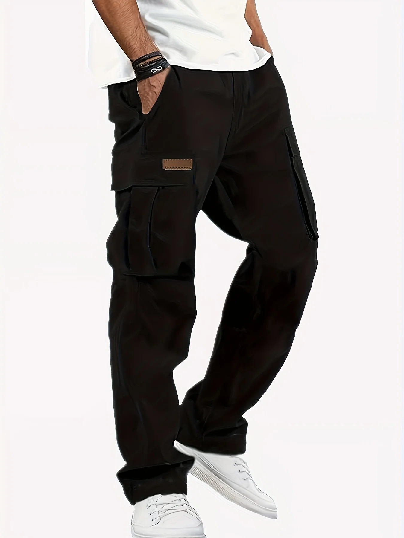 American style high street multi pocket workwear pants for men's new trendy loose straight leg versatile casual long pants