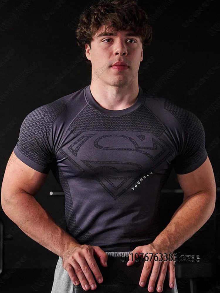 Super-man Special Edition Men's Fit Fitness Athletic T-Shirt Quick Dry Gym Workout Fitness Top Bodybuilding Muscle Male TShirt