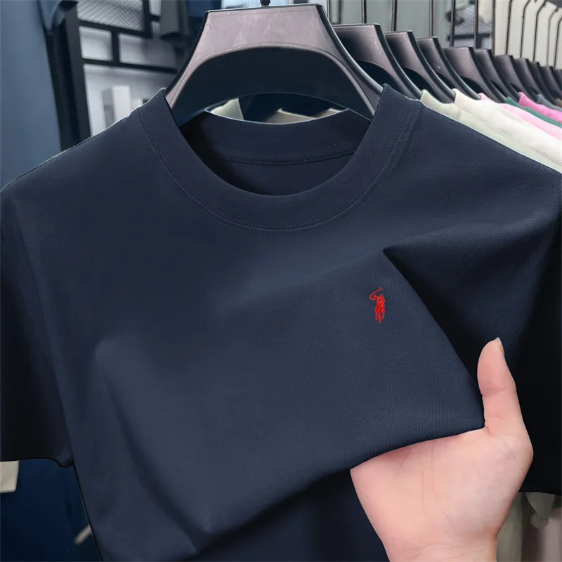 100% Pure Cotton Breathable Short-Sleeved T-Shirt for Men's Summer Golf, Paul Print Loose Casual Round Neck Top
