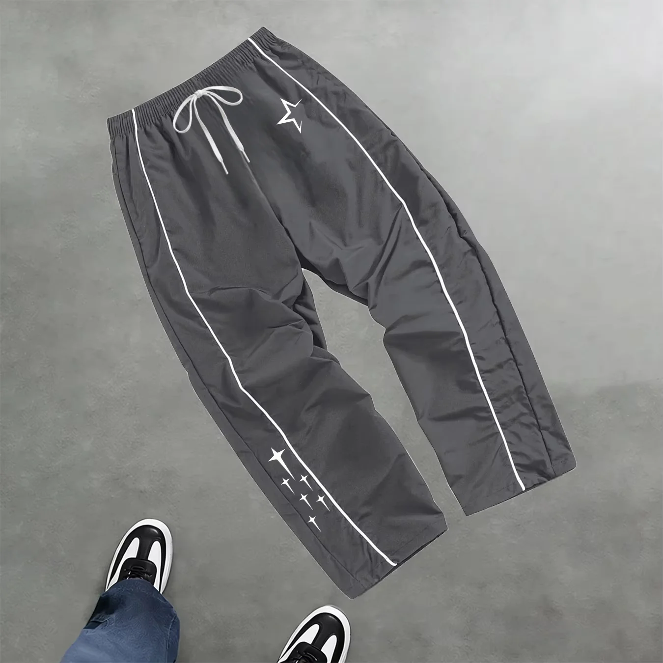 2026 New Men's Star Print Casual Sports Trouser Spring And Summer Fitness Training Trousers Suitable For Everyday Trendy Outfits