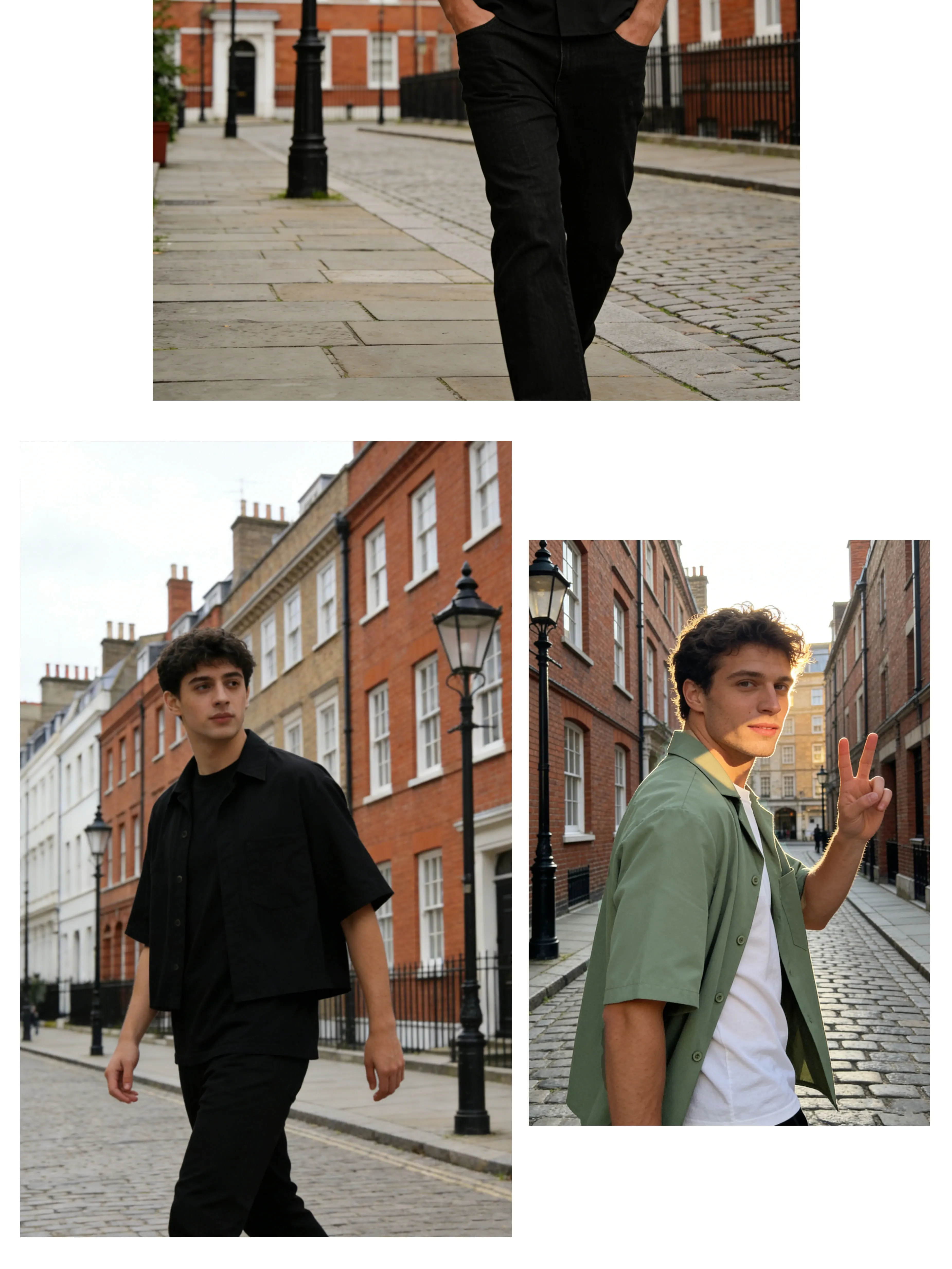 [Minimalist Academy Style Short Sleeve Crop Shirt] Men's Short Casual Comfortable Solid Color Short Sleeve Polo Shirt
