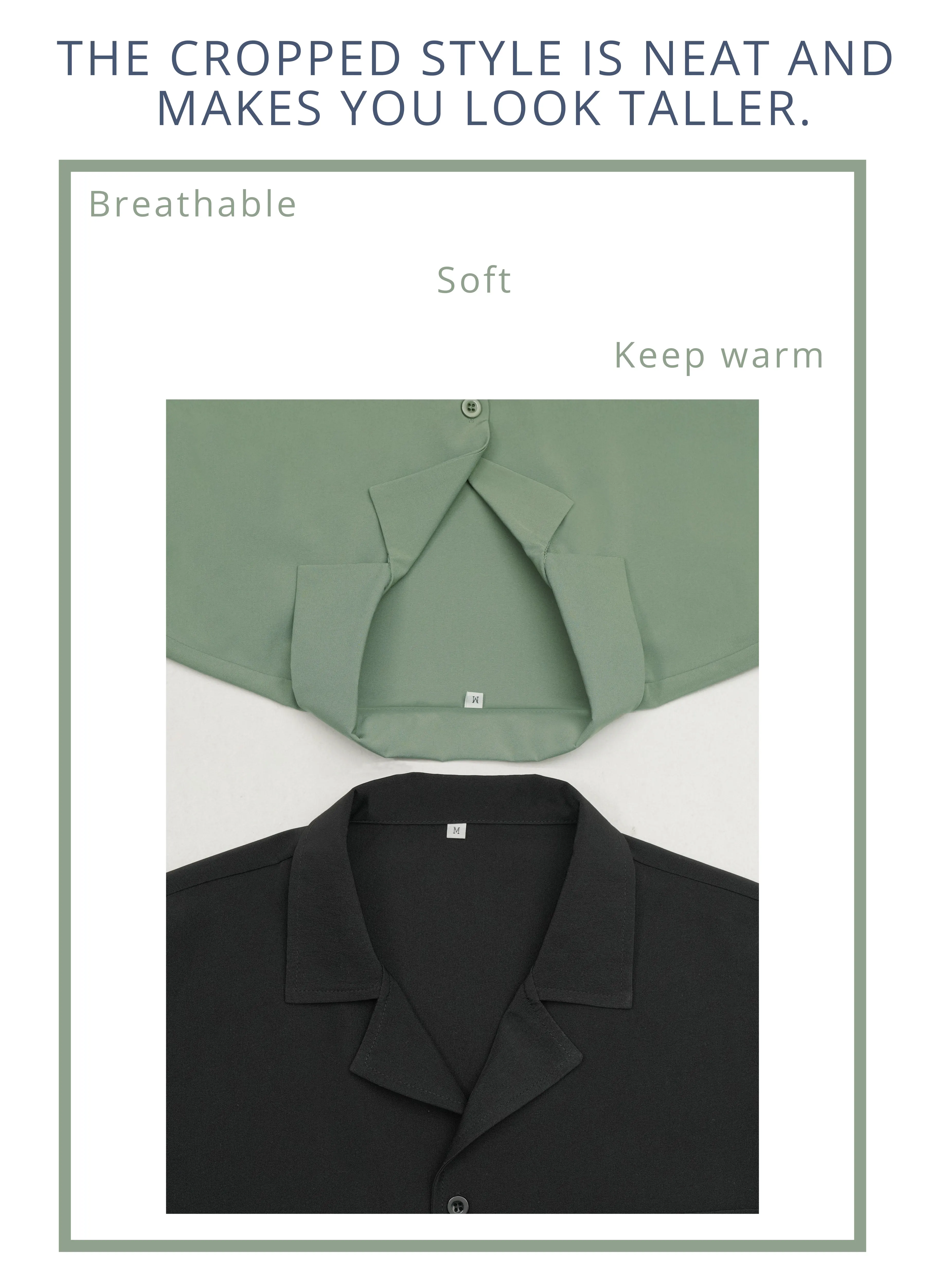 [Minimalist Academy Style Short Sleeve Crop Shirt] Men's Short Casual Comfortable Solid Color Short Sleeve Polo Shirt
