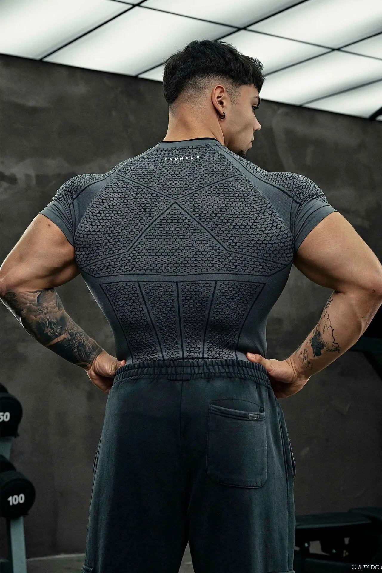 Summer new Men's Tight T-shirt Jogger YA Sports Fitness Ice sensation Tight-fitting Running Training Speed Dry Short sleeves