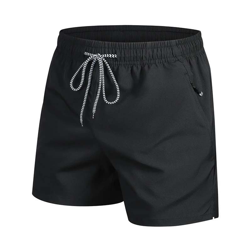 2025 New Summer Men's Beach Shorts Beach New Models Solid Color Fashion Leisure Comfortable Elastic Waist Double Pockets Cool