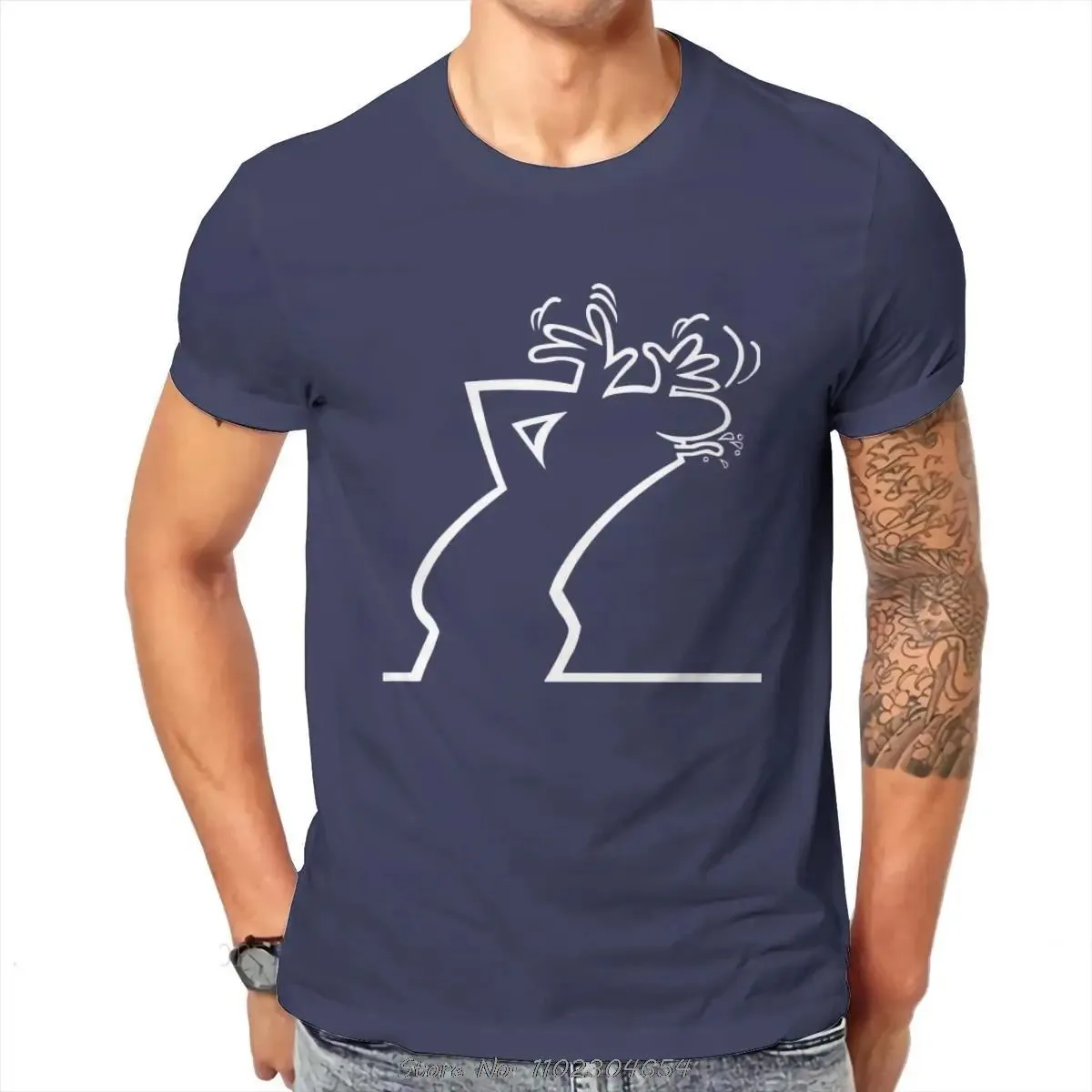 La Linea The Line Osvaldo Cavandoli TV Top Men's Happy Fashion T-shirt Summer Street Round Neck Casual Camisetas T-shirt