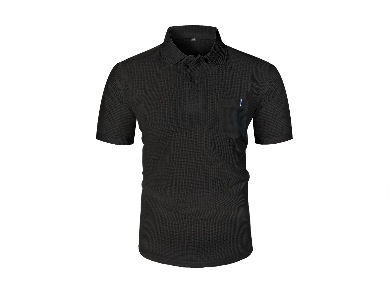 Summer ice silk lapel POLO men's short-sleeved T-shirt with pockets, men's top