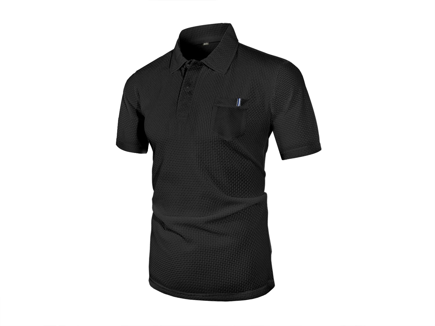 Summer ice silk lapel POLO men's short-sleeved T-shirt with pockets, men's top