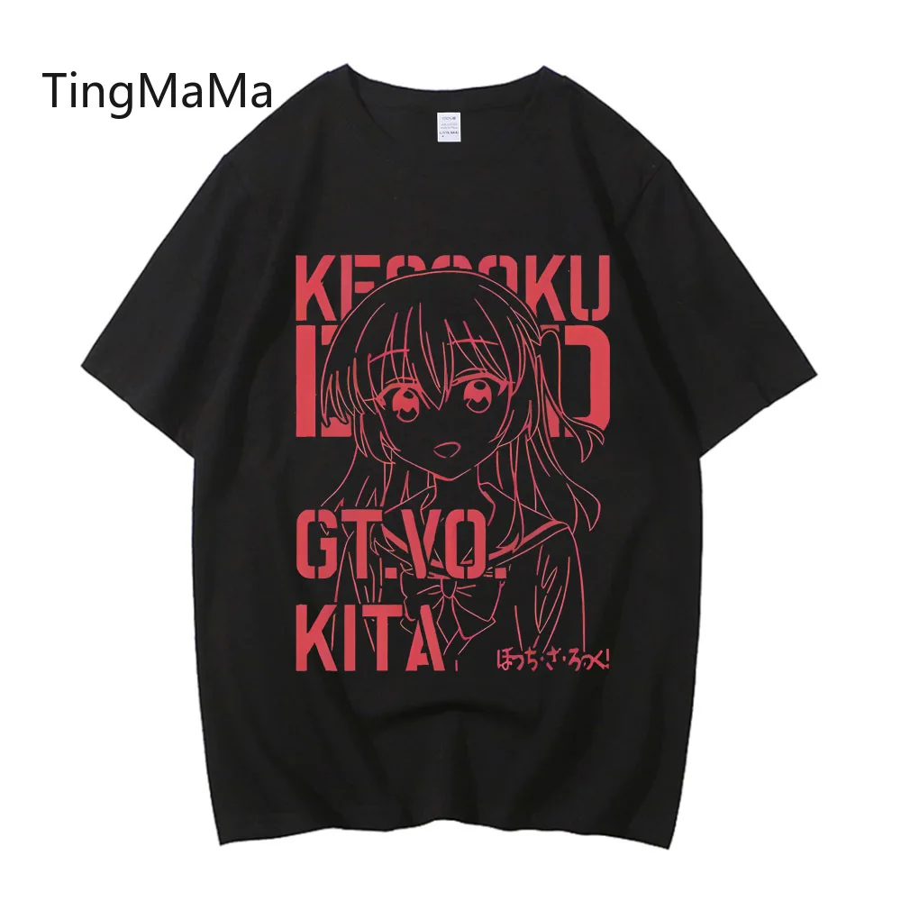 Unisex Anime Cos BOCCHI THE ROCK Hitori Gotoh Ljichi Nijika Cotton Casual Short Sleeve Tees High Quality Streetwear