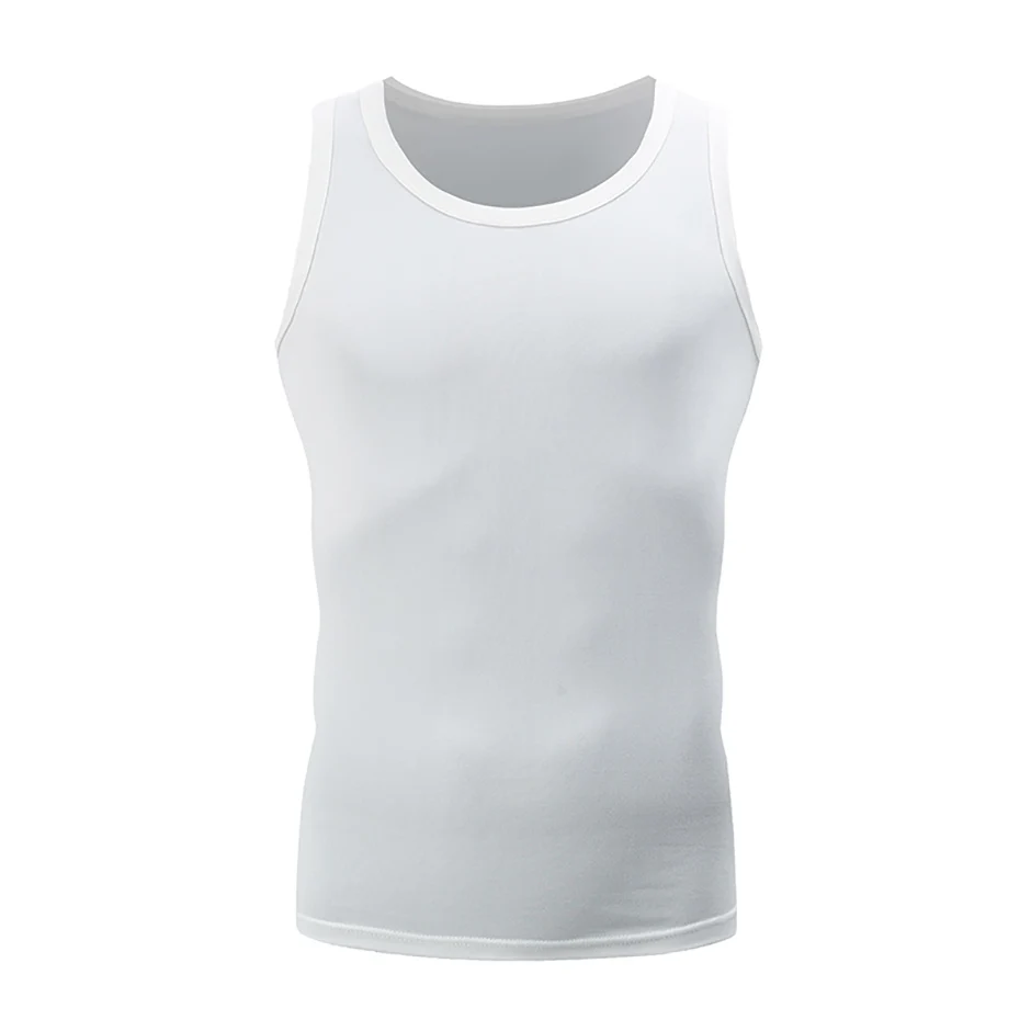 1/3/5 Pcs Men's Solid Color Simple Fashion Fitness Vest Plus Size Youth Sports Physical Education Class Sleeveless T-shirt Tight