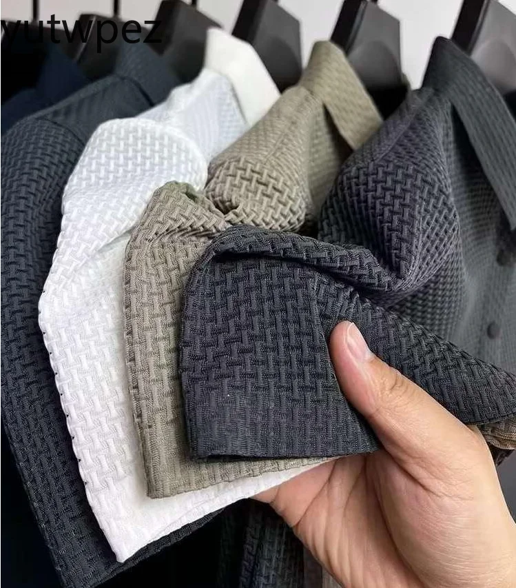 Fat and Plus Size Men's Short Sleeved T-shirt, Ice Silk Mesh Shirt Collar, High-end Solid Color Polo Shirt, Half Sleeved Top For