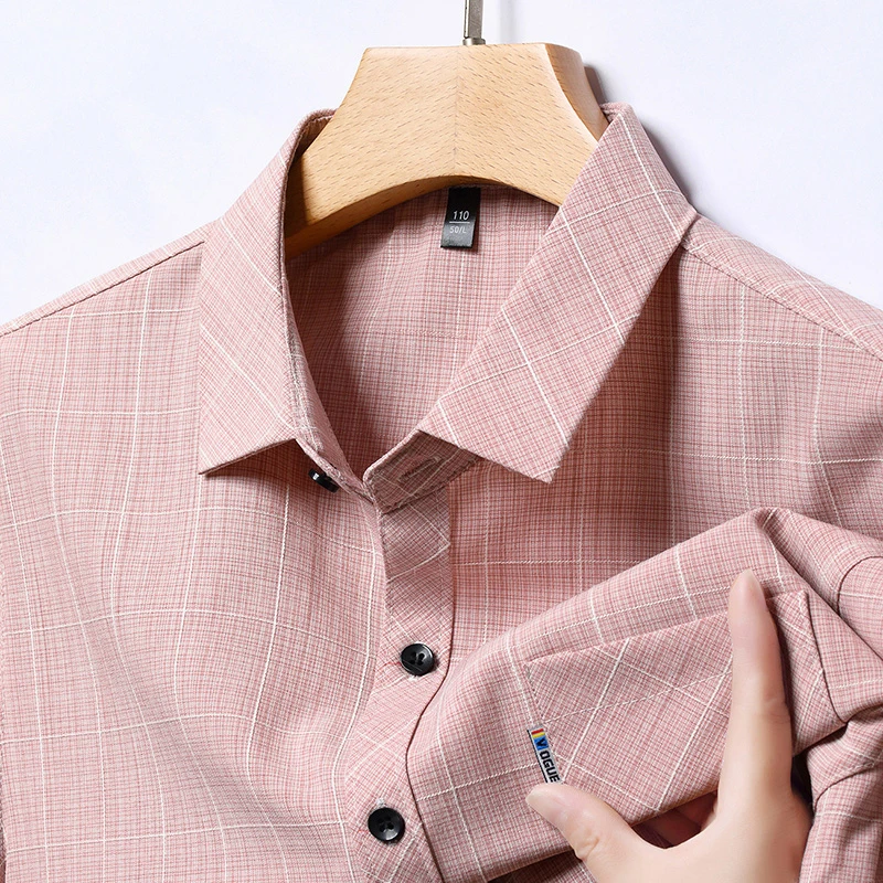 New Men's Business Casual Short Sleeved Printed Shirt with Wrinkle Resistance No Ironing Comfortable All Season Versatile Top