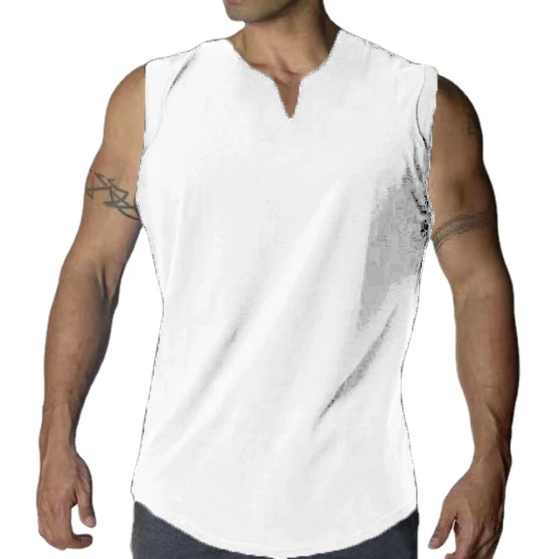 New Mens Gym Tank Tops Sleeveless Lightweight Basic T-Shirt Oversized T Shirt