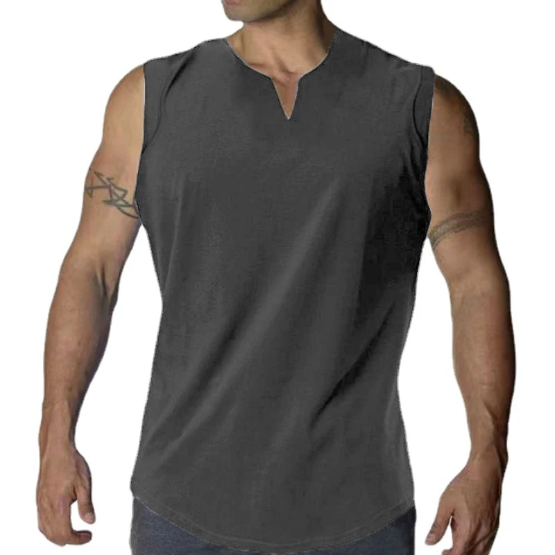 New Mens Gym Tank Tops Sleeveless Lightweight Basic T-Shirt Oversized T Shirt