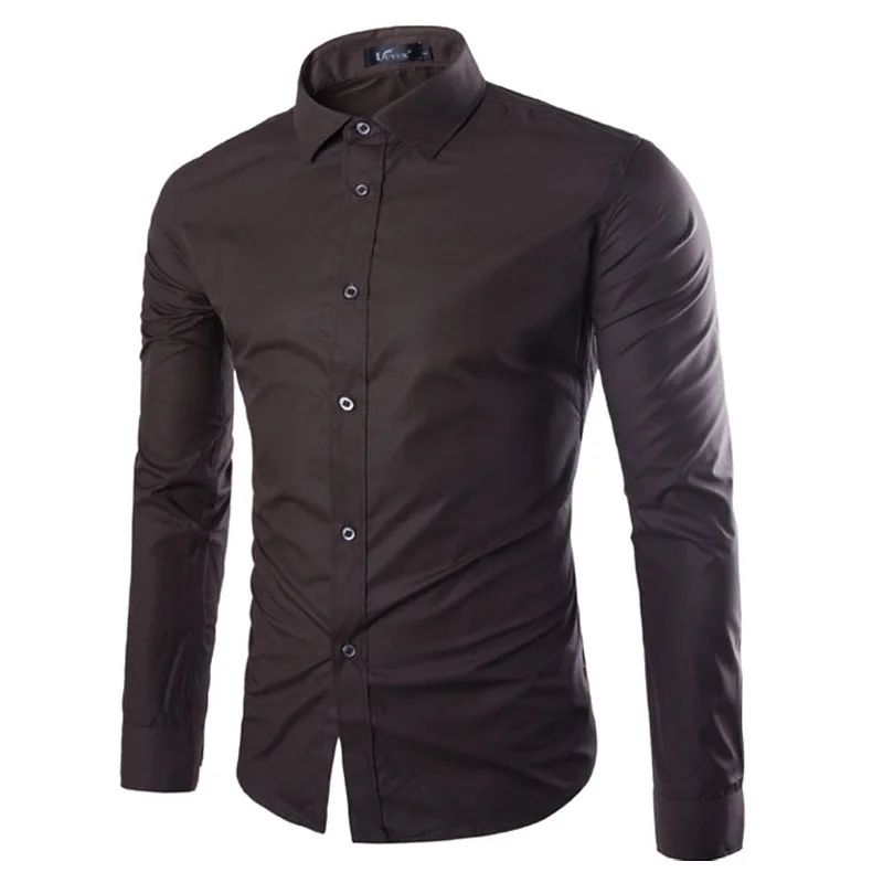 14 Colors Solid Color Men's Fashionable Candy Color Shirt Men's Casual Long Sleeve Shirt for Men