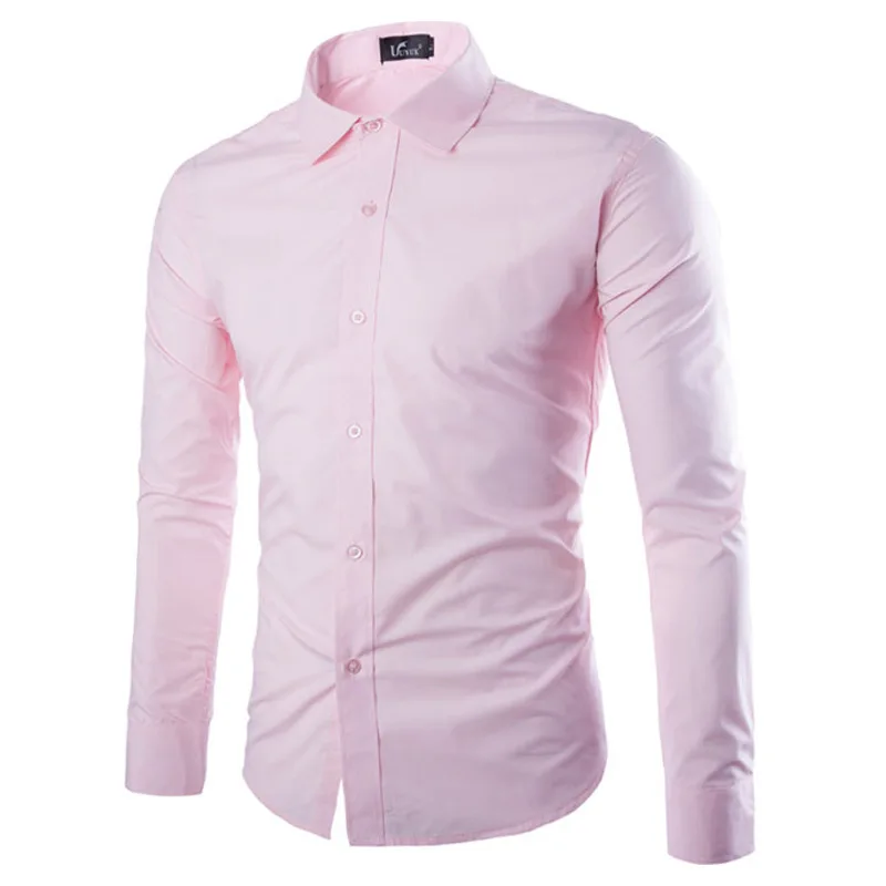 14 Colors Solid Color Men's Fashionable Candy Color Shirt Men's Casual Long Sleeve Shirt for Men