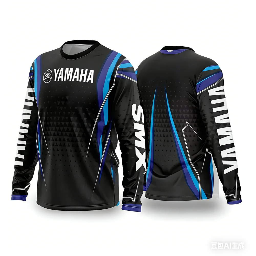 New YAMAHA Men Women Motorcycle Riding Suit Loose Breathable Quick Drying Off-Road Racing Suit Long Sleeved Sports T-Shirt