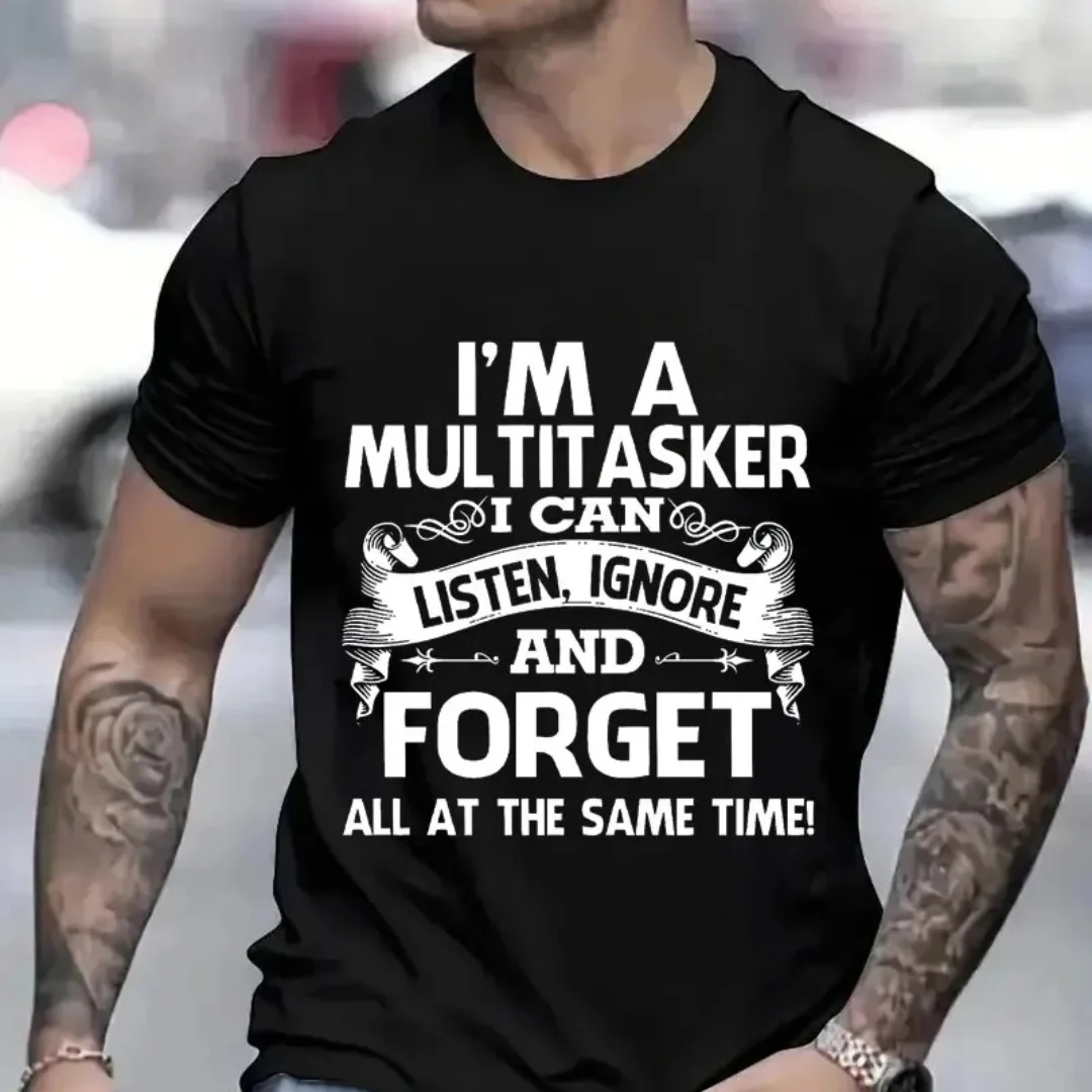 3D printed pattern fun T-shirt, men's and women's fashion pattern T-shirt, black T-shirt summer short sleeved top